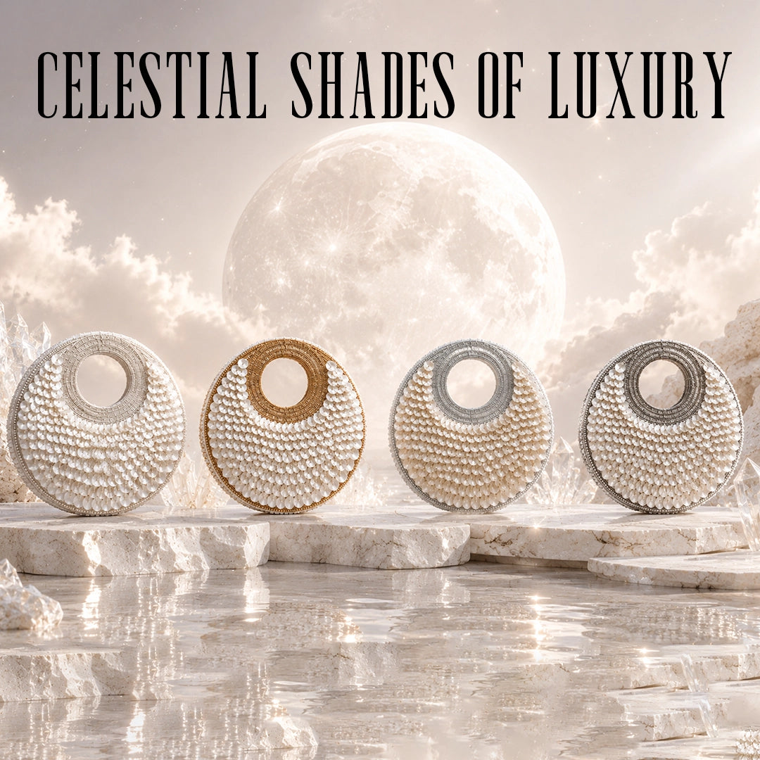Selene Crescent Moon Bag | Platinum Pearl | Limited Edition Luxury By The Gifting Era - The Gifting Era