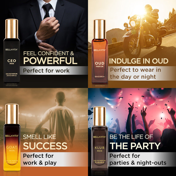 Personalised Bellavita Perfume Gift Set for Him or Her - 4 X 20 ML