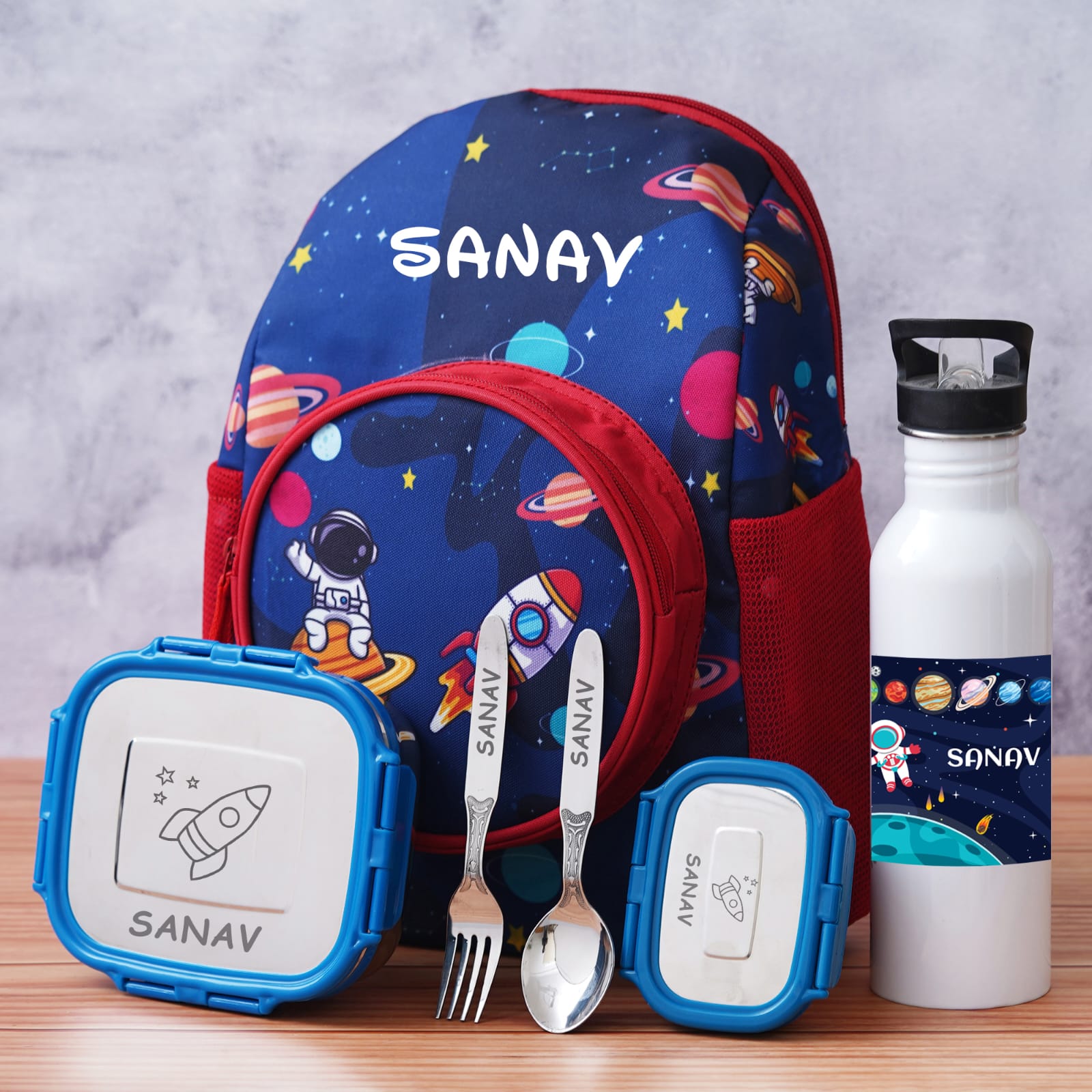 Personalised Junior Kids Theme Premium School Bag Hamper