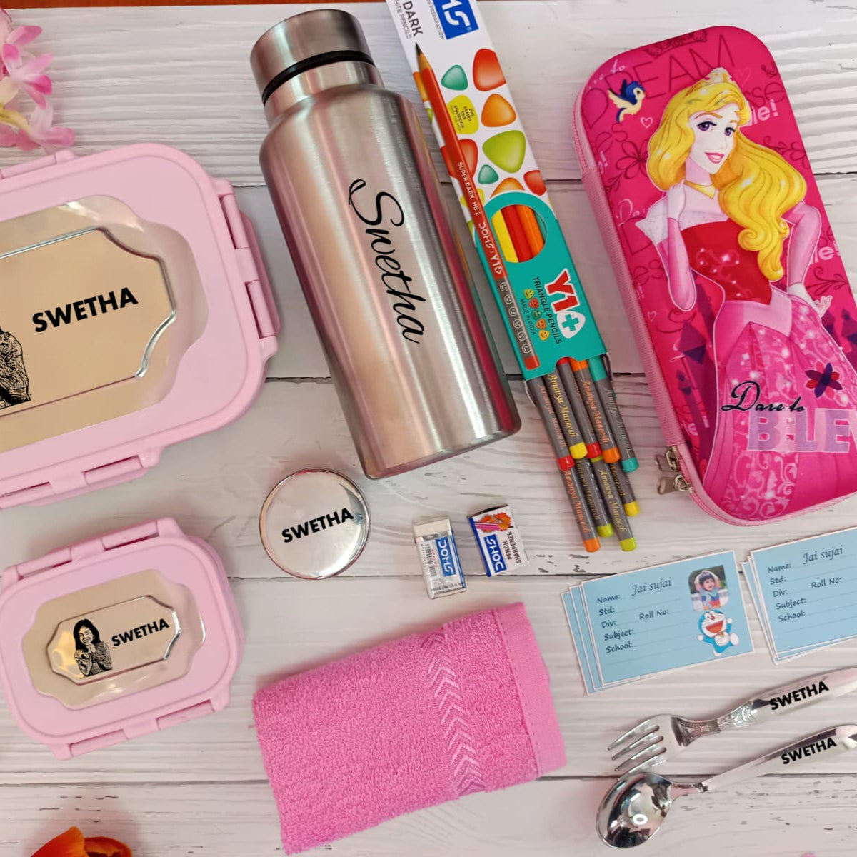 Personalised Kids School Essential Kit - Set of 10 - The Gifting Era