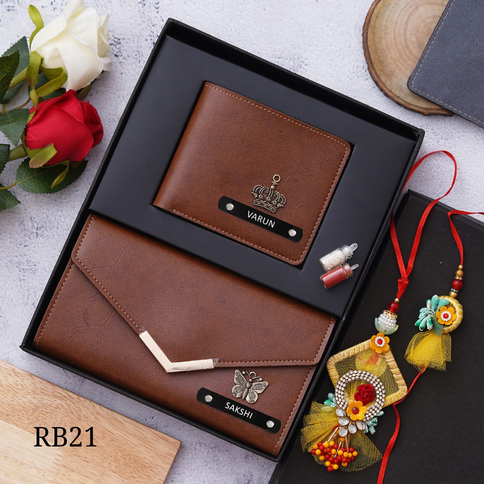 Personalised Couple Rakhi Hamper - RB21 - Raksha Bandhan Special - The Gifting Era