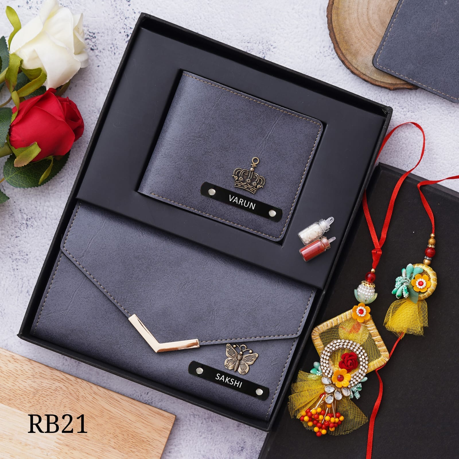 Personalised Couple Rakhi Hamper - RB21 - Raksha Bandhan Special - The Gifting Era
