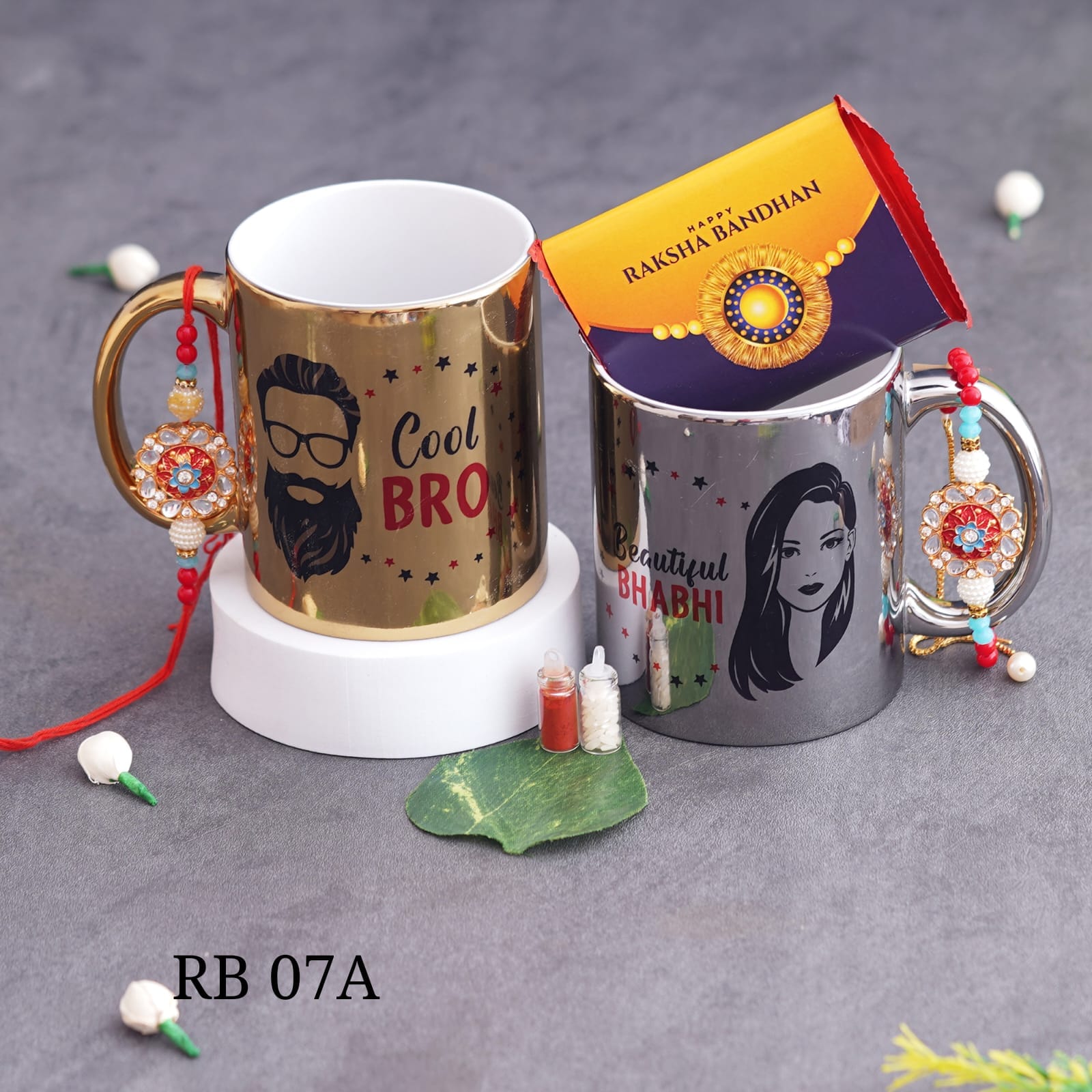 RB07 - Couple golden silver mug combo - Raksha Bandhan Special - The Gifting Era