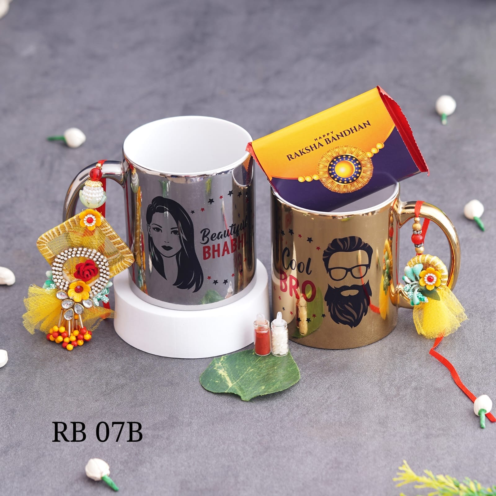 RB07 - Couple golden silver mug combo - Raksha Bandhan Special - The Gifting Era