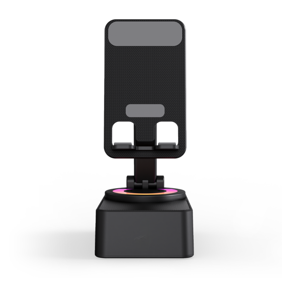 Premium 360° Smart Rotating Mobile Stand with 1500 mAH Wireless Bluetooth Speaker & Ambient RGB Led Light