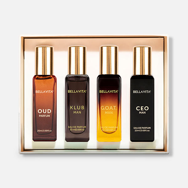 Personalised Bellavita Perfume Gift Set for Him or Her - 4 X 20 ML