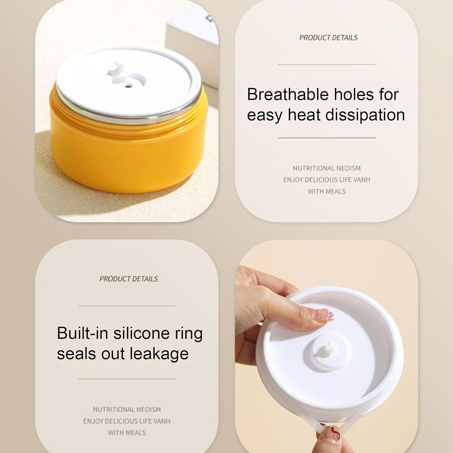 Personalised 3 Tier Vacuum Insulated Hot & Cold Jumbo Lunch Box with Foldable Spoon - 900 ML