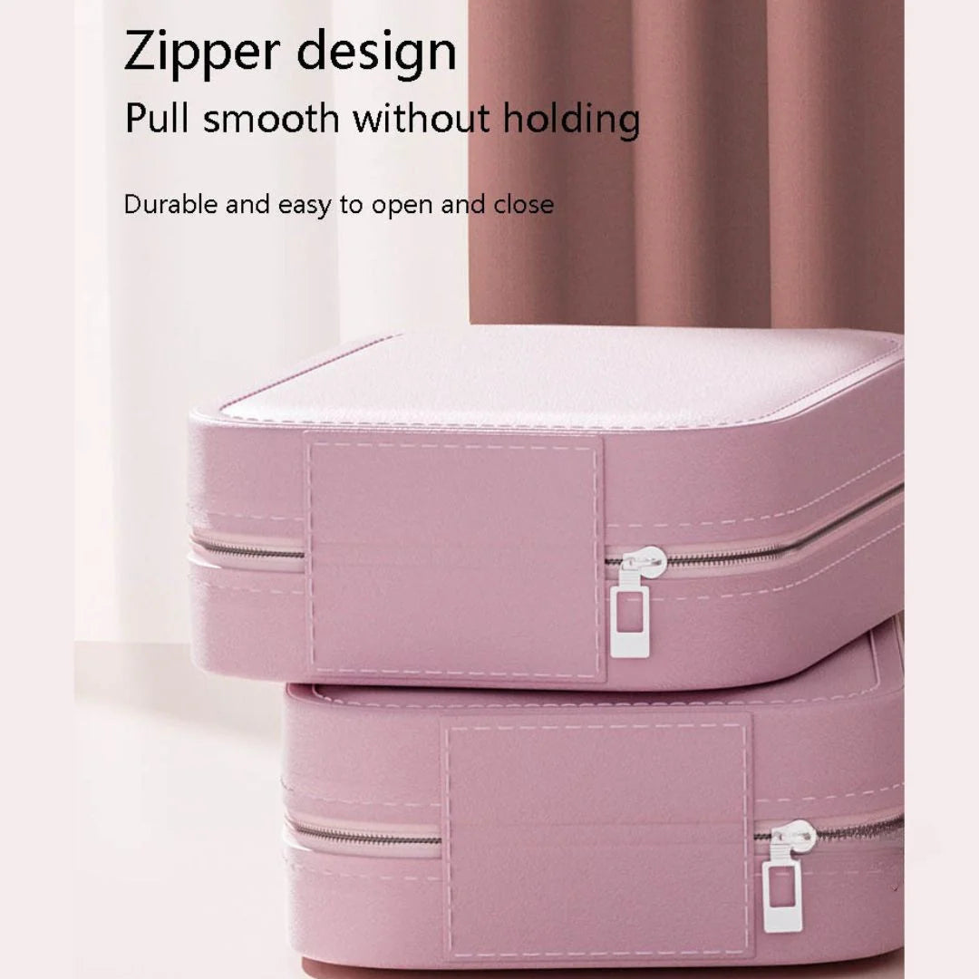 Personalised Monogram Jewellery & Makeup Organiser Vanity Box with Rechargeable Touch Sensor Led Mirror - 3 Light Mode - The Gifting Era