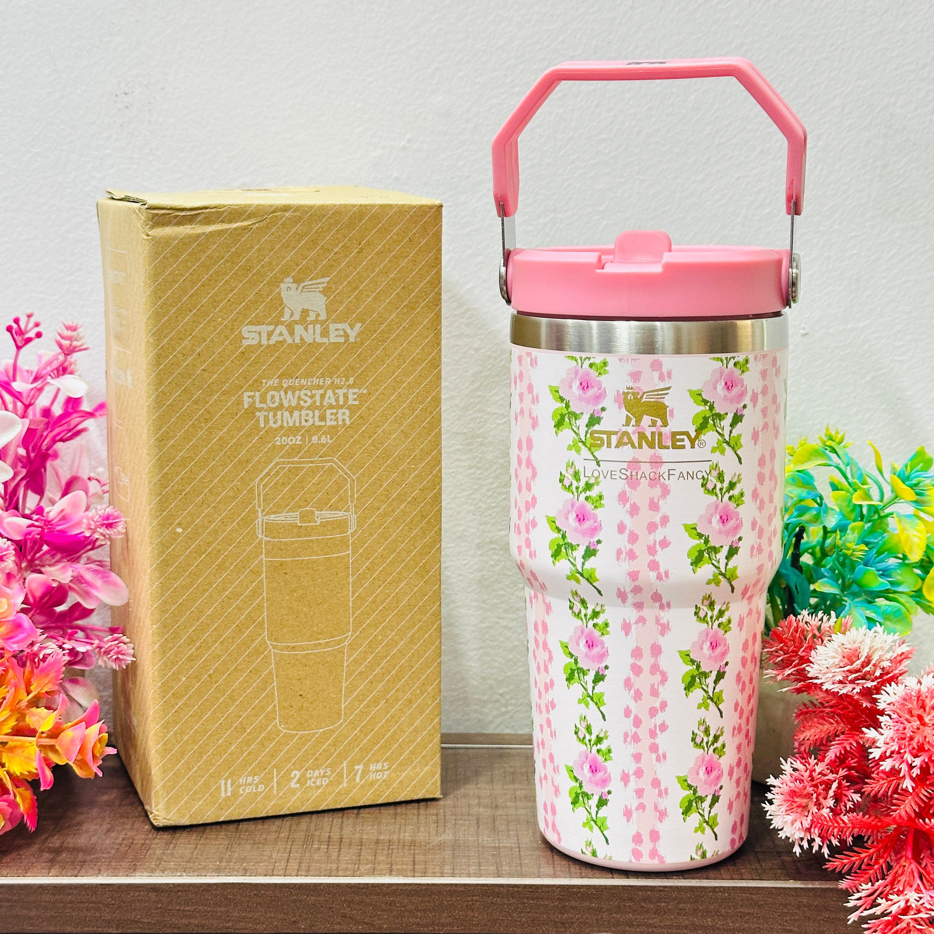 Personalised Stanley Floral Sipper Vacuum Tumbler with Handle - 600 ML