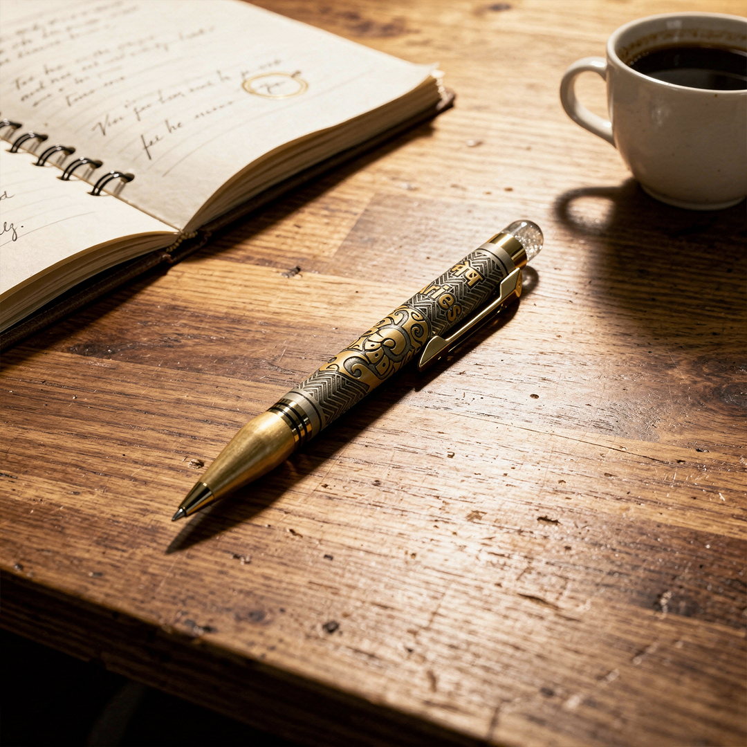 Personalised Aries / मेष Zodiac Engraved Premium Metal Twist Ball Pen with Crystal Top - The Gifting Era