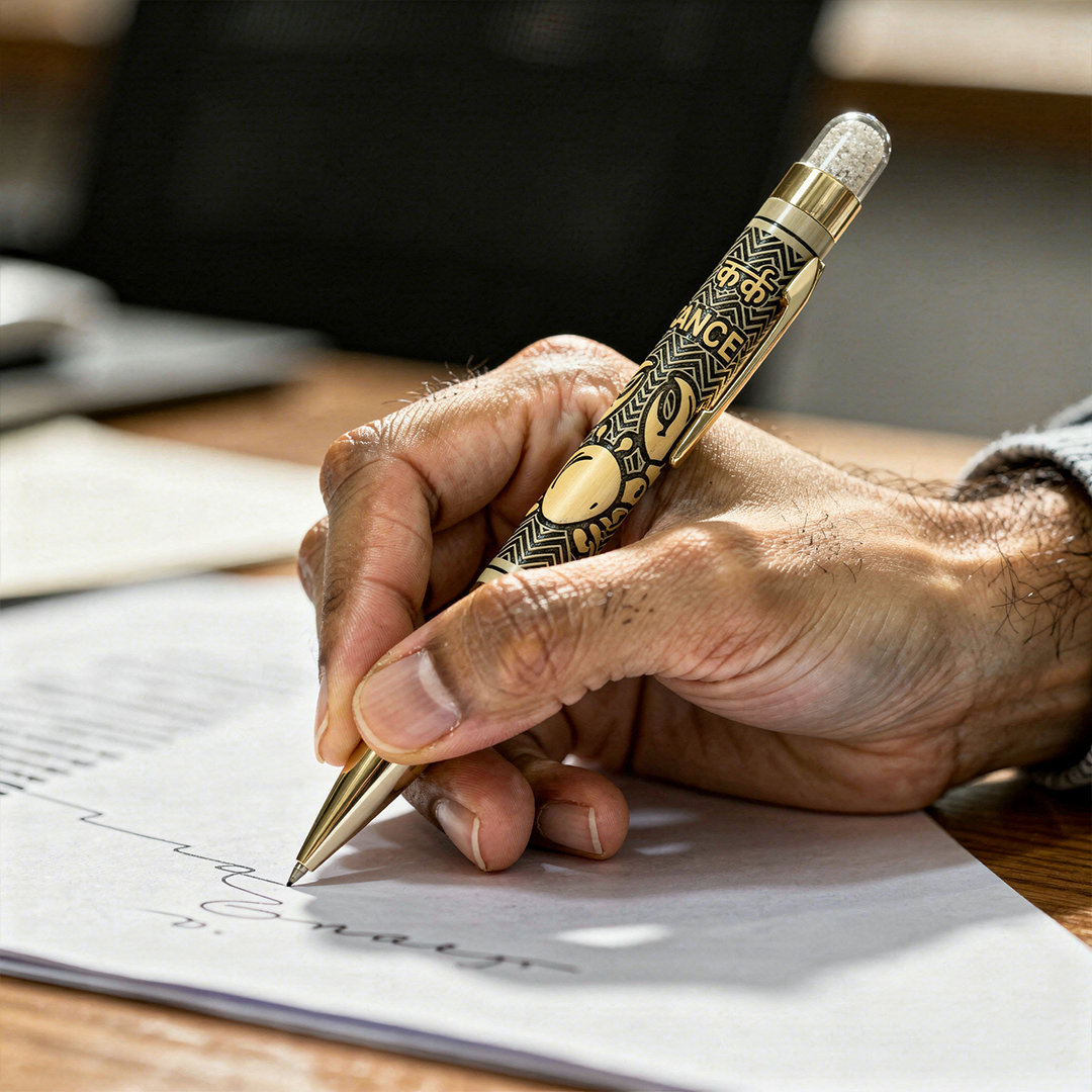 Personalised Cancer / कर्क Zodiac Engraved Premium Metal Twist Ball Pen with Crystal Top - The Gifting Era