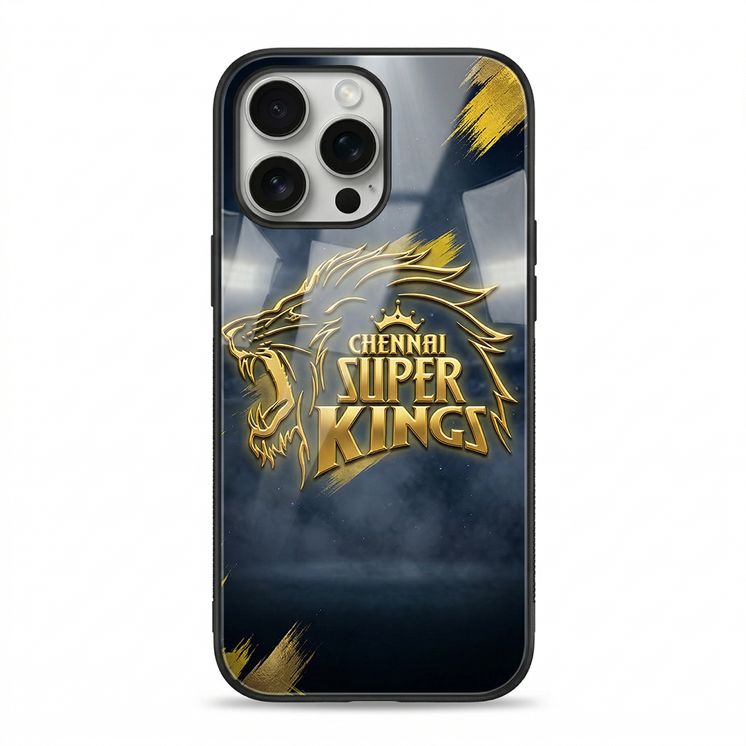 CSK Golden Lion Black - IPL Edition Metallic Glossy Finish TPU 360° Protection Phone Case - The Gifting Era