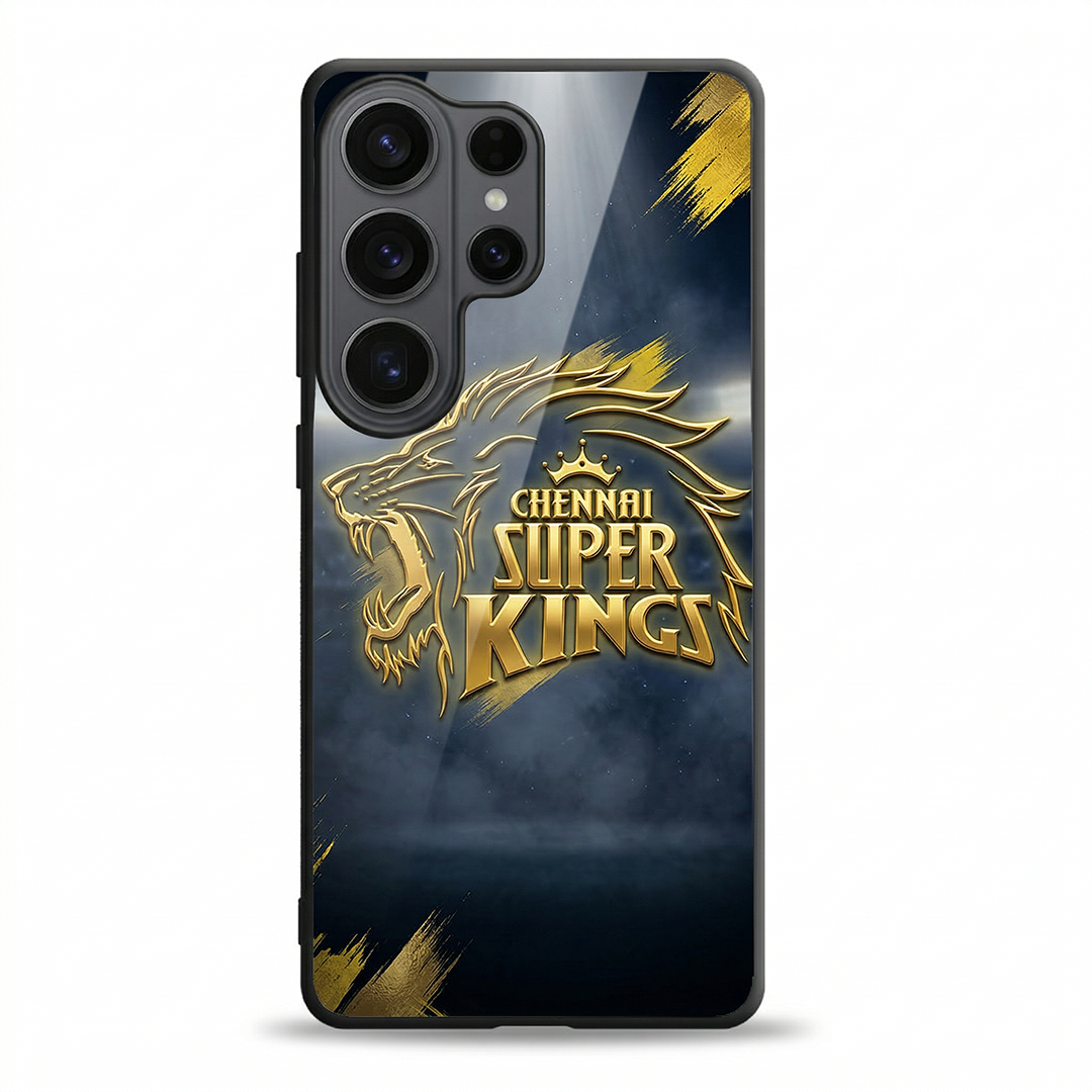 CSK Golden Lion Black - IPL Edition Metallic Glossy Finish TPU 360° Protection Phone Case - The Gifting Era