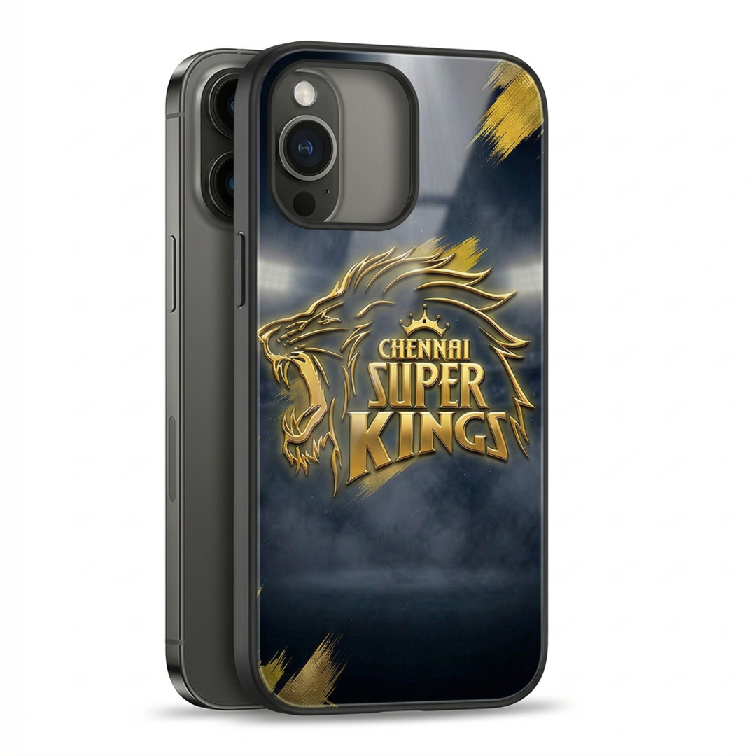 CSK Golden Lion Black - IPL Edition Metallic Glossy Finish TPU 360° Protection Phone Case