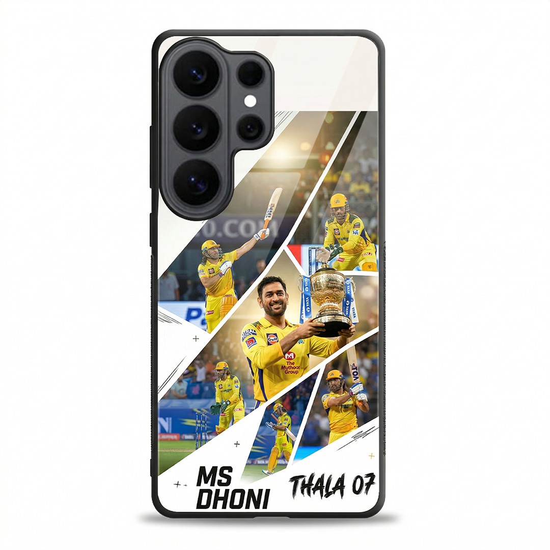 MS Dhoni Thala 07 Moments Collage - IPL Edition Metallic Glossy Finish TPU 360° Protection Phone Case - The Gifting Era