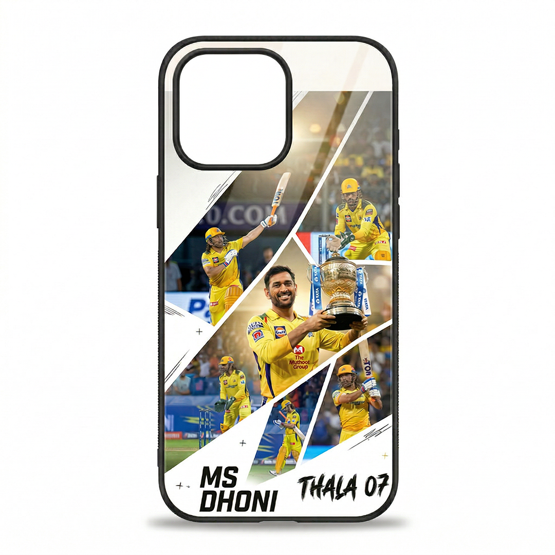 MS Dhoni Thala 07 Moments Collage - IPL Edition Metallic Glossy Finish TPU 360° Protection Phone Case - The Gifting Era