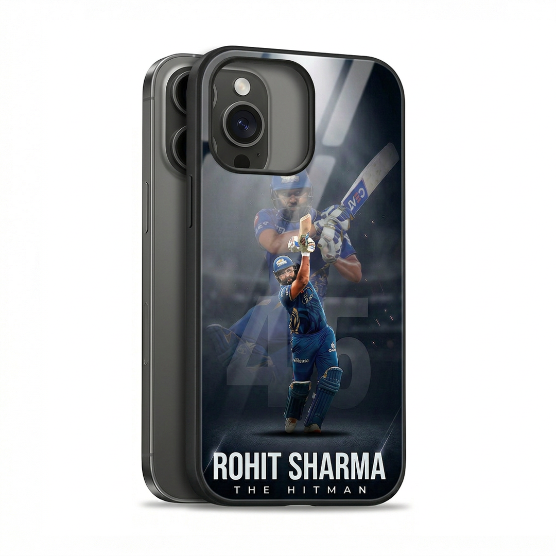 Rohit Sharma The Hitman #45 - IPL Edition Metallic Glossy Finish TPU 360° Protection Phone Case