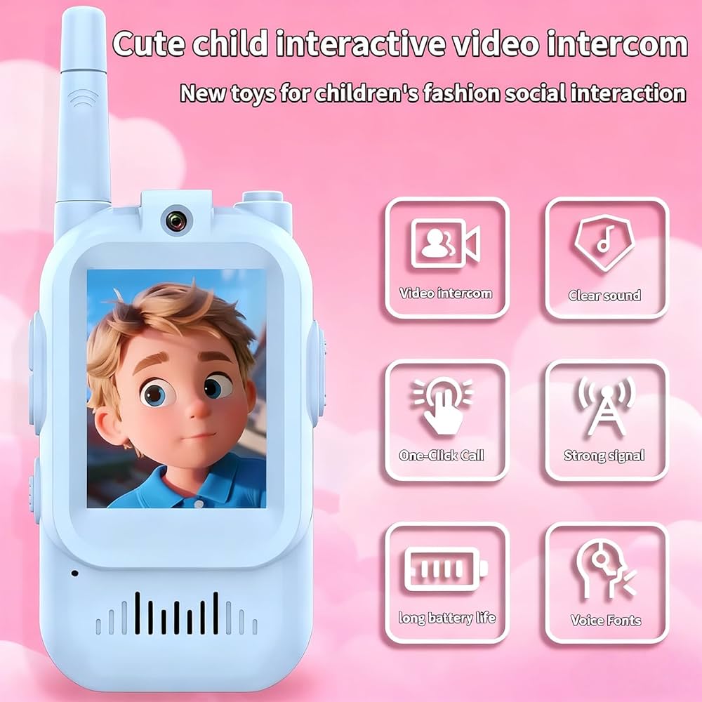 Kids Smart Video Walkie Talkie - HD Camera, Voice Changer, & Screen Display - The Gifting Era