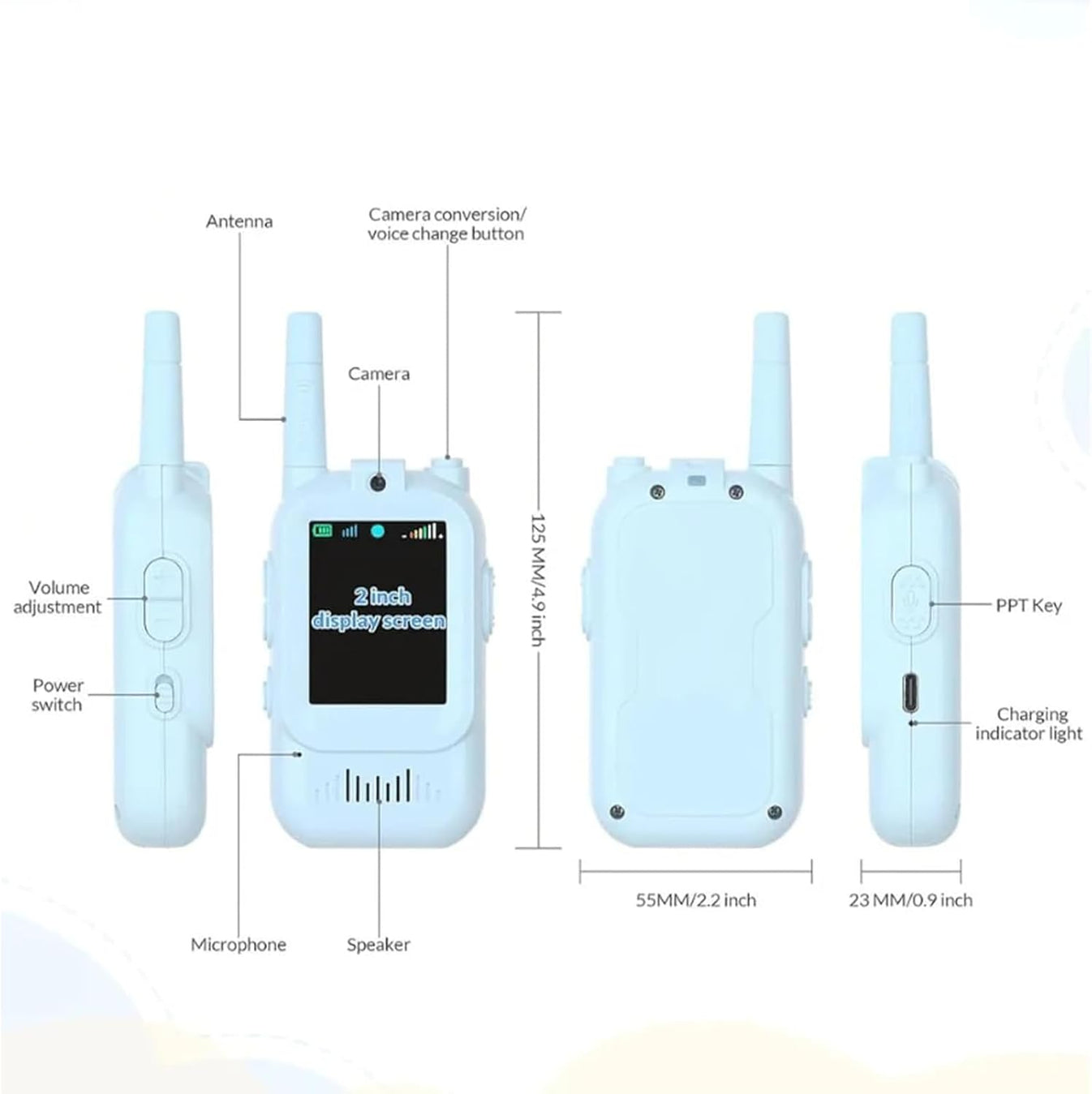 Kids Smart Video Walkie Talkie - HD Camera, Voice Changer, & Screen Display - The Gifting Era