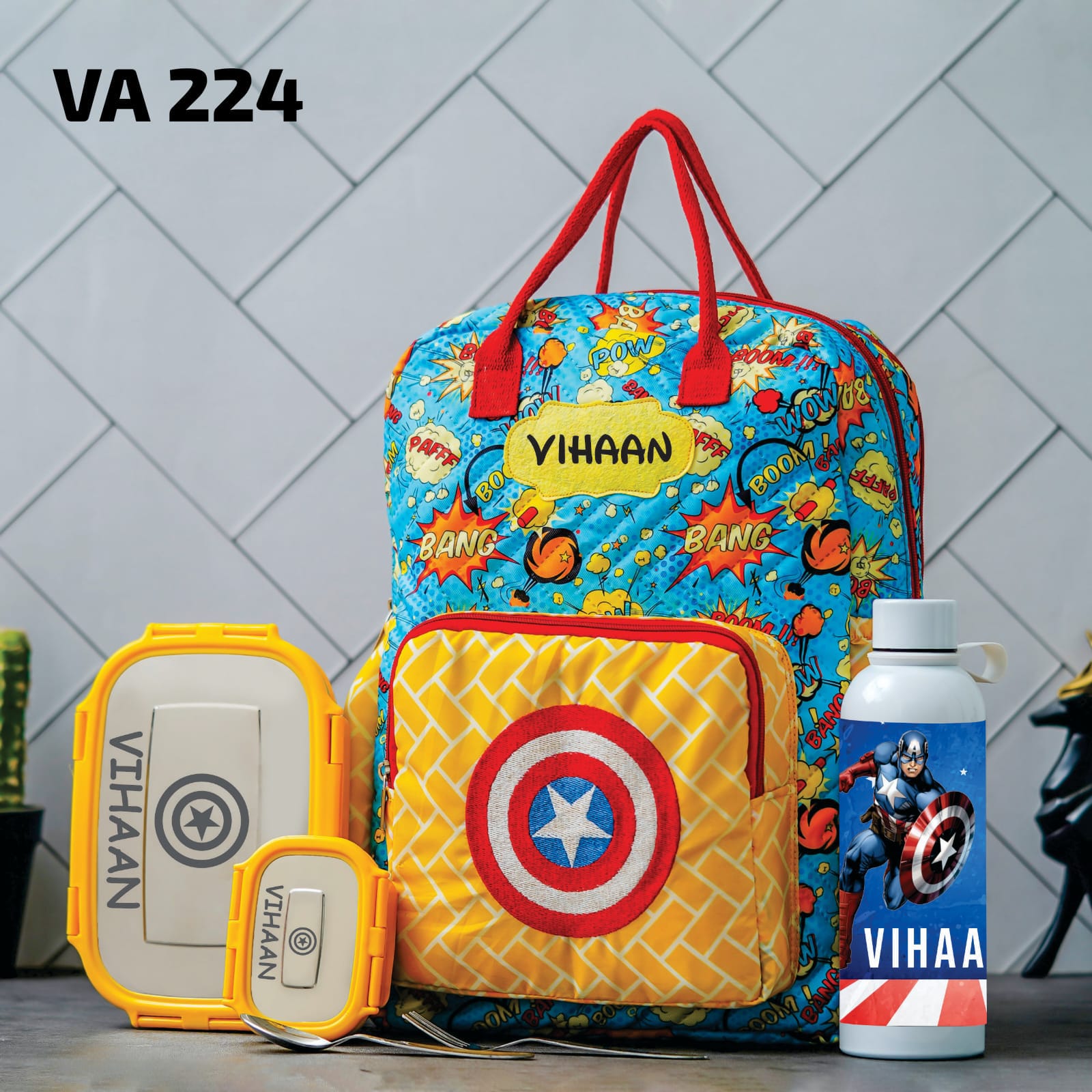 Personalised Kids Back 2 School Combo Pack of 3 (VA216-VA228)