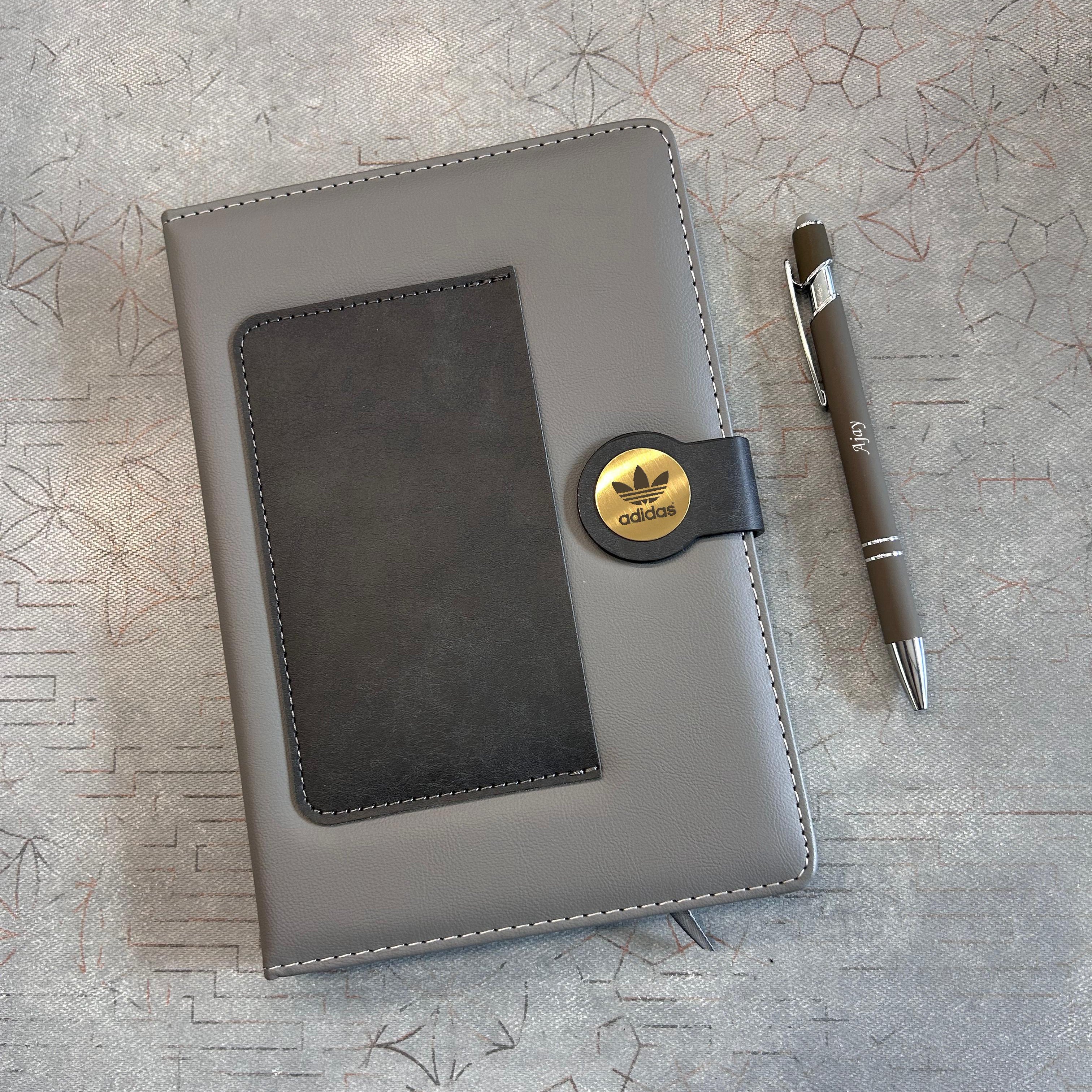 Personalised Premium Travel Leather Diary & Pen Set