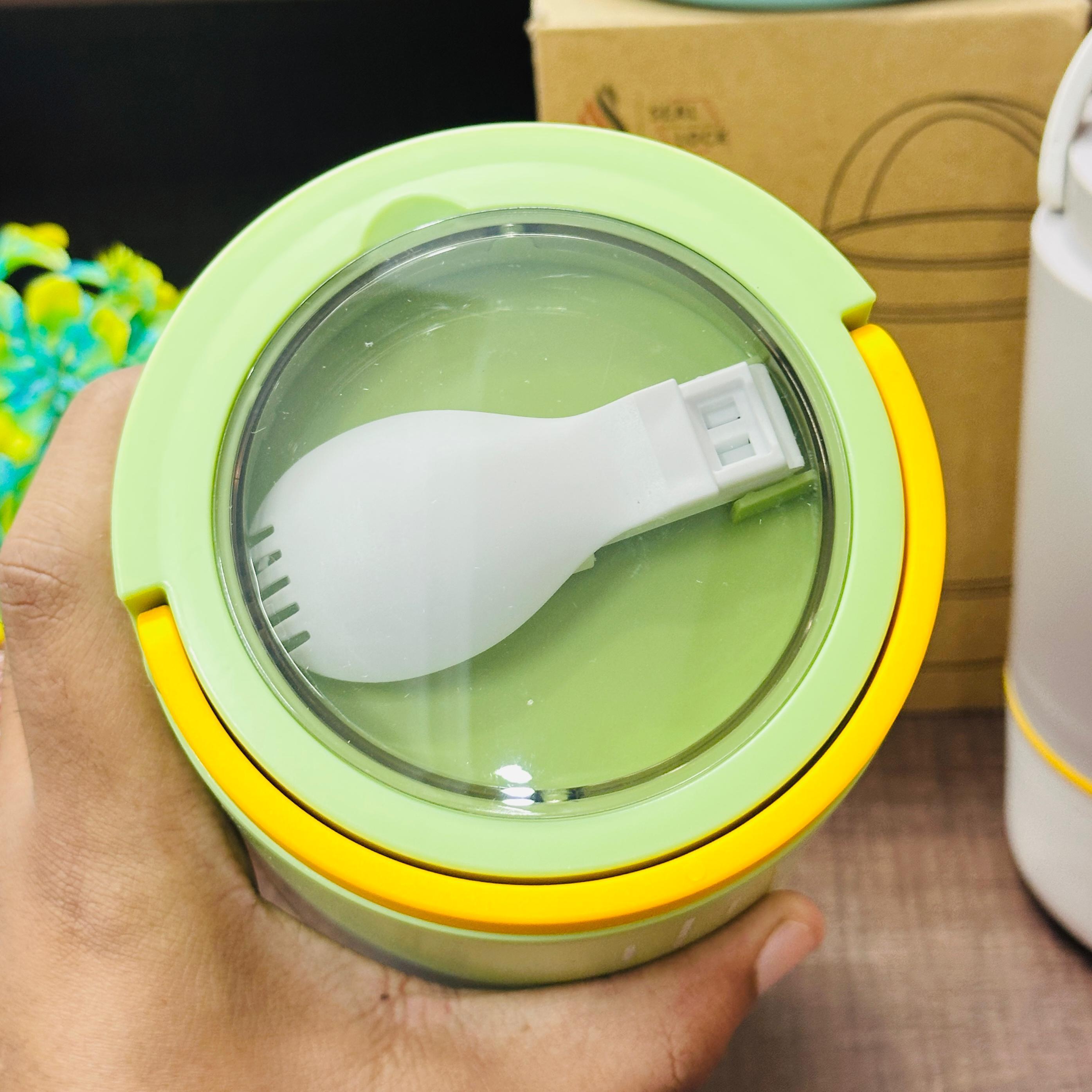 Personalised 3 Tier Vacuum Insulated Hot & Cold Jumbo Lunch Box with Foldable Spoon - 900 ML