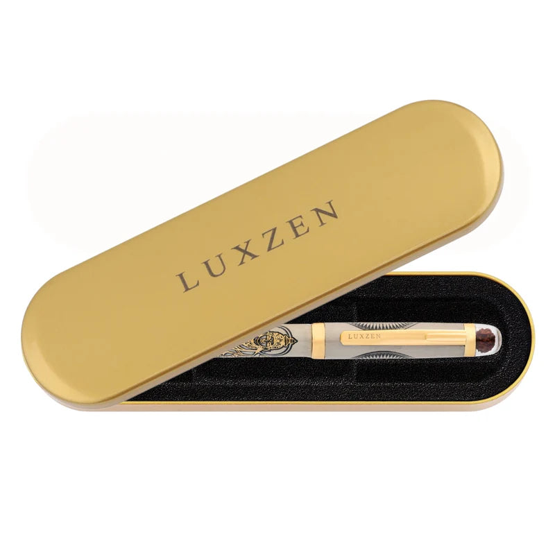 Divine Energy Sacred God Engraved Metal Roller Pen with Rudraksh Bead Embed - Set of 6 Premium Pens - The Gifting Era