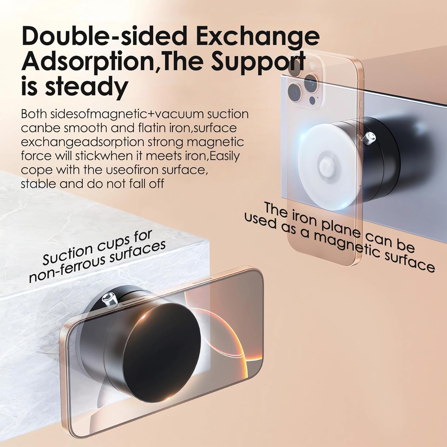 Smart Foldable Ultra Magnetic Vacuum 360° Mobile Holder for Car, Outdoors & Indoors