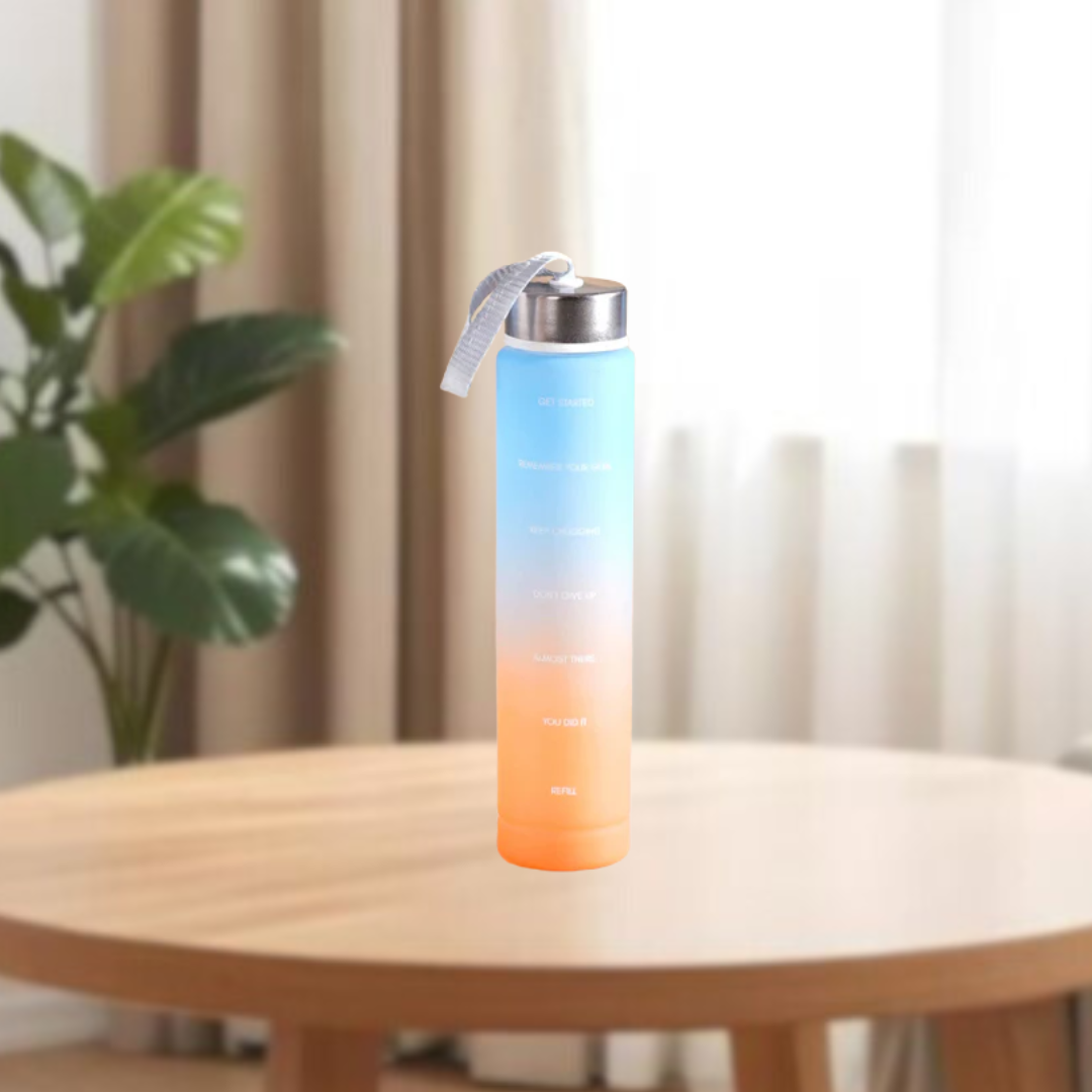 Motivational Sport & Gym Water Bottle - Set of 3 - Blue & Orange - 12 - The Gifting Era