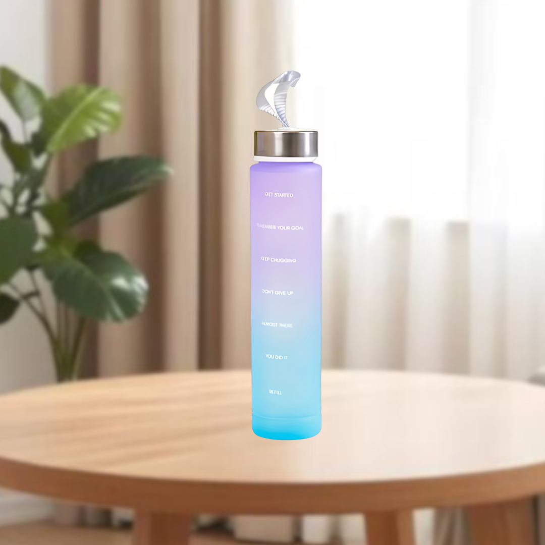 Motivational Sport & Gym Water Bottle - Set of 3 - Lavender & Light Blue - 10 - The Gifting Era