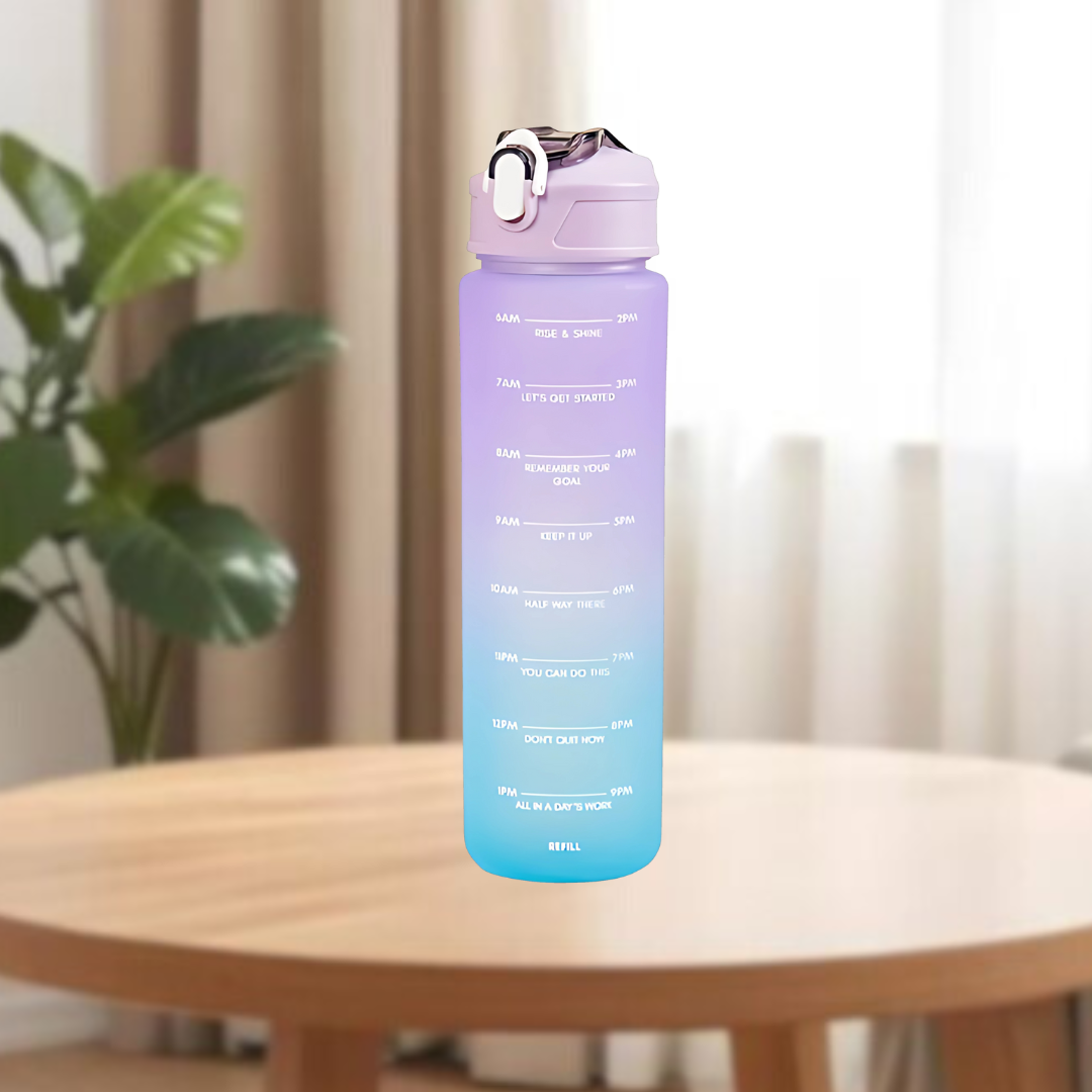 Motivational Sport & Gym Water Bottle - Set of 3 - Lavender & Light Blue - 7 - The Gifting Era