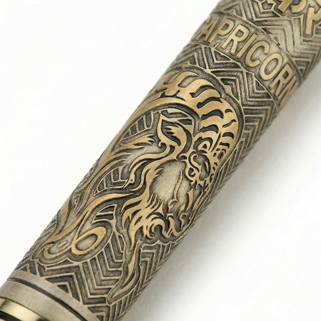 Personalised Capricorn Zodiac Engraved Premium Metal Twist Ball Pen with Crystal Top 