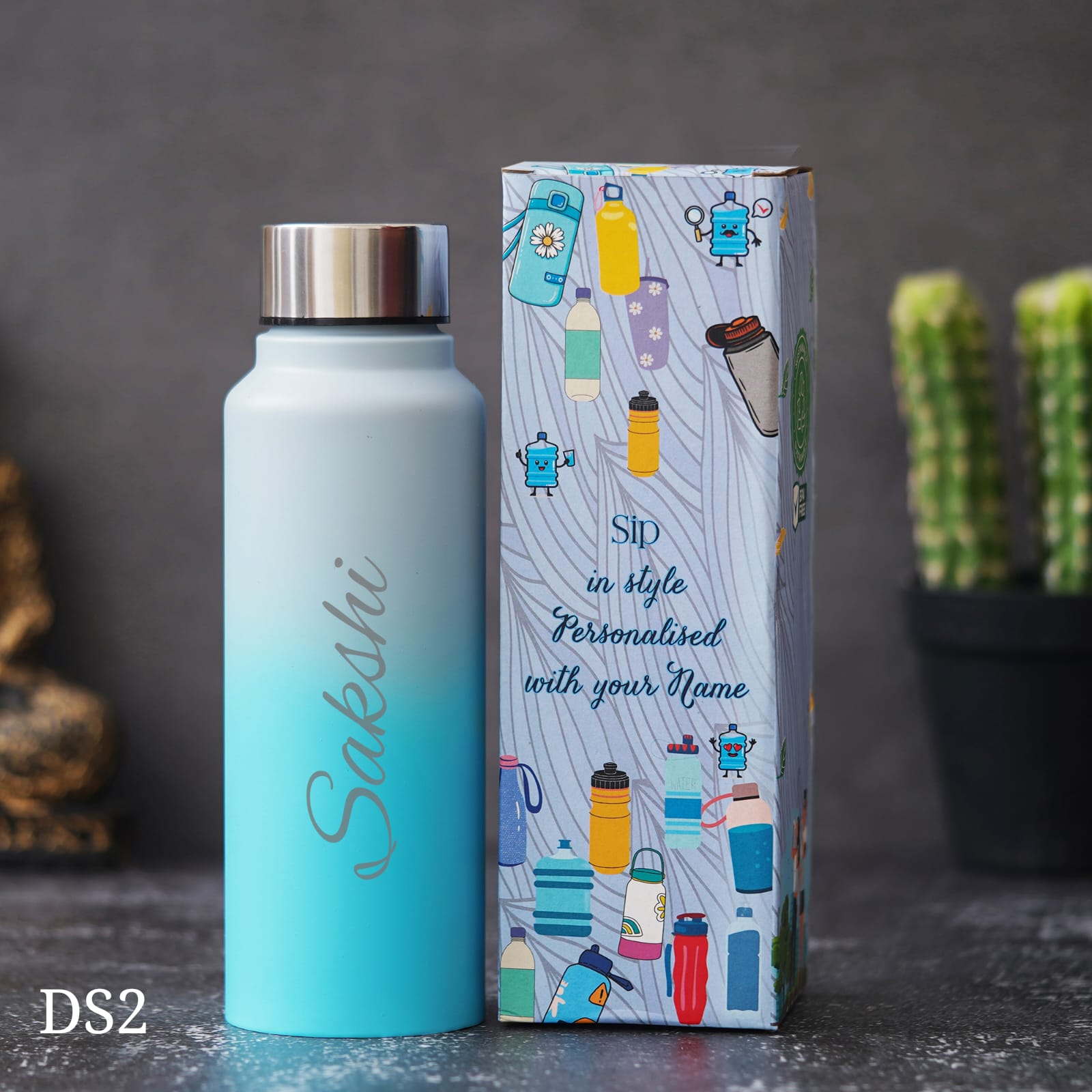 Personalised Classic Steel Double Shade Bottle - 750 ML - The Gifting Era