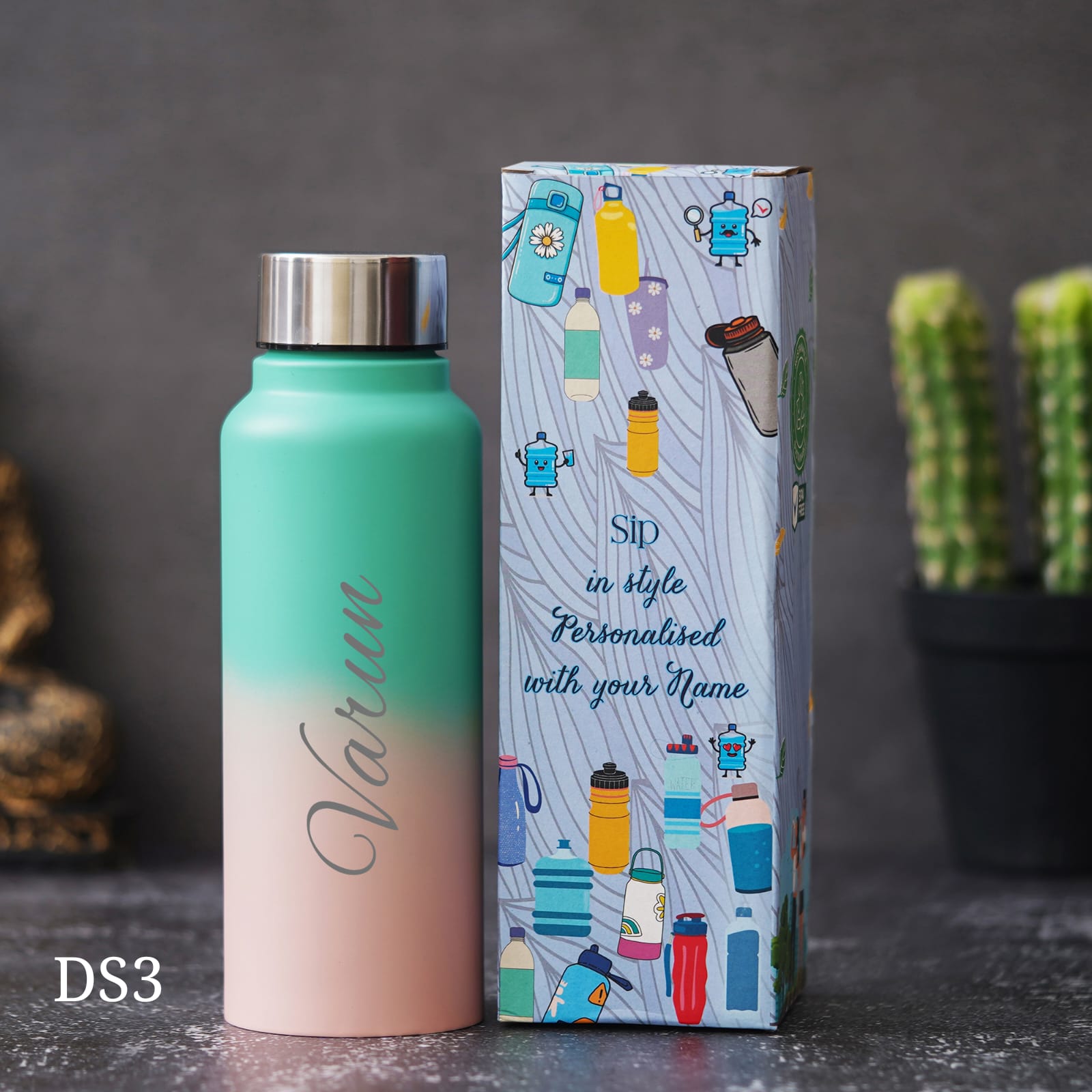 Personalised Classic Steel Double Shade Bottle - 750 ML - The Gifting Era
