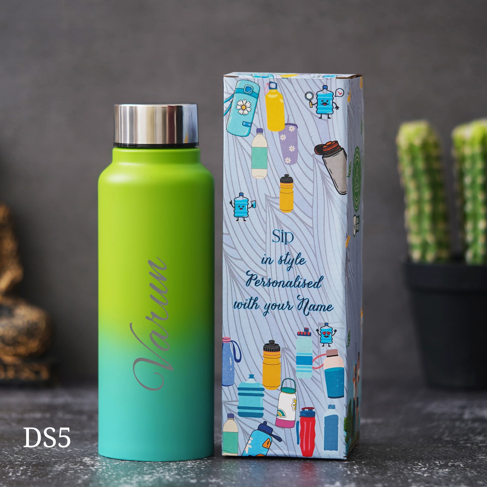 Personalised Classic Steel Double Shade Bottle - 750 ML - The Gifting Era