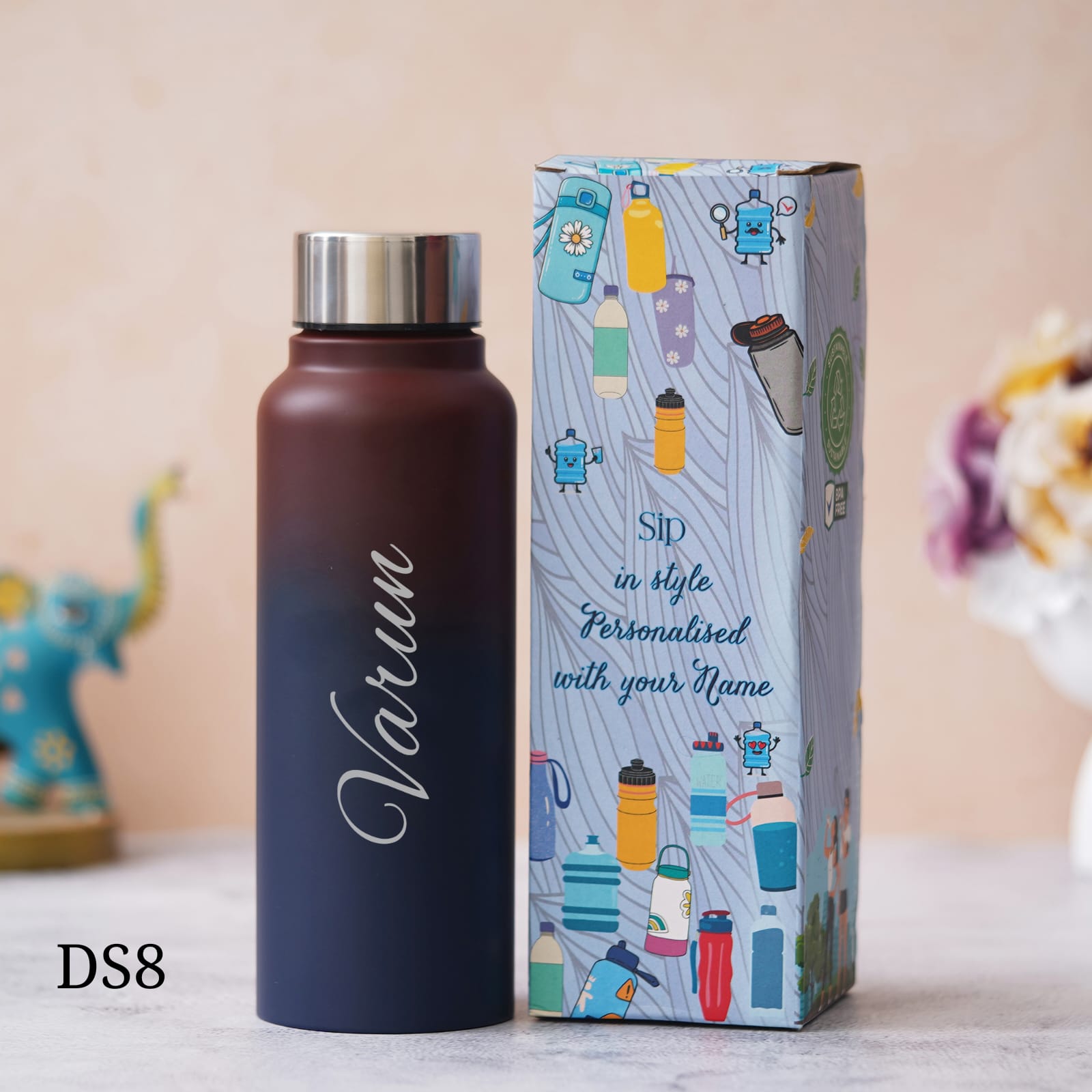 Personalised Classic Steel Double Shade Bottle - 750 ML - The Gifting Era