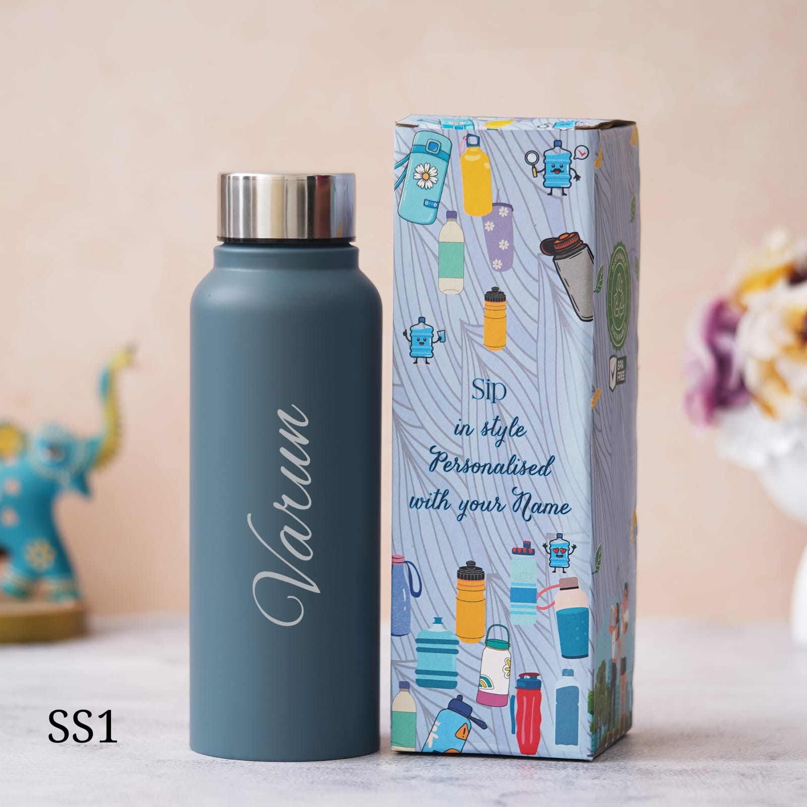 Personalised Classic Steel Single Shade Bottle - 750 ML - The Gifting Era