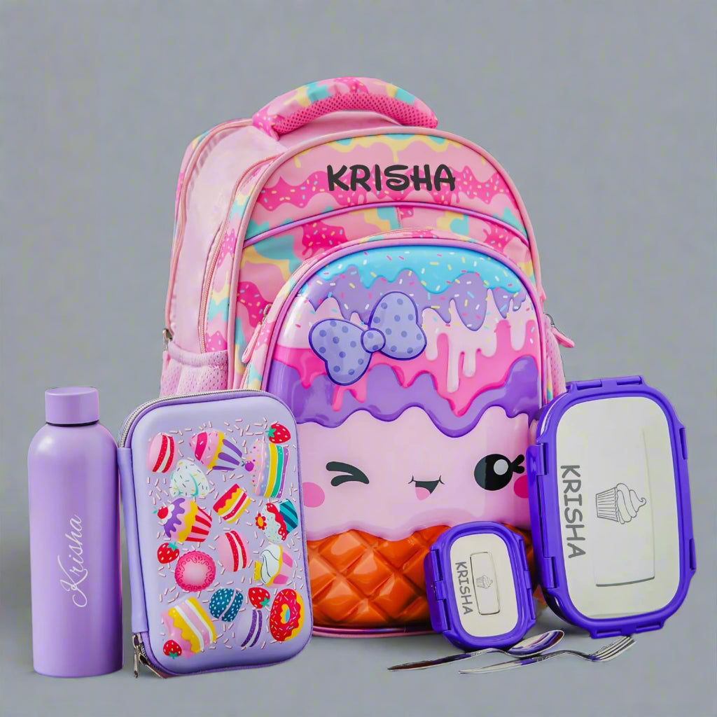 Personalised Kids Candy Theme Premium School Bag Hamper (VA232) - The Gifting Era