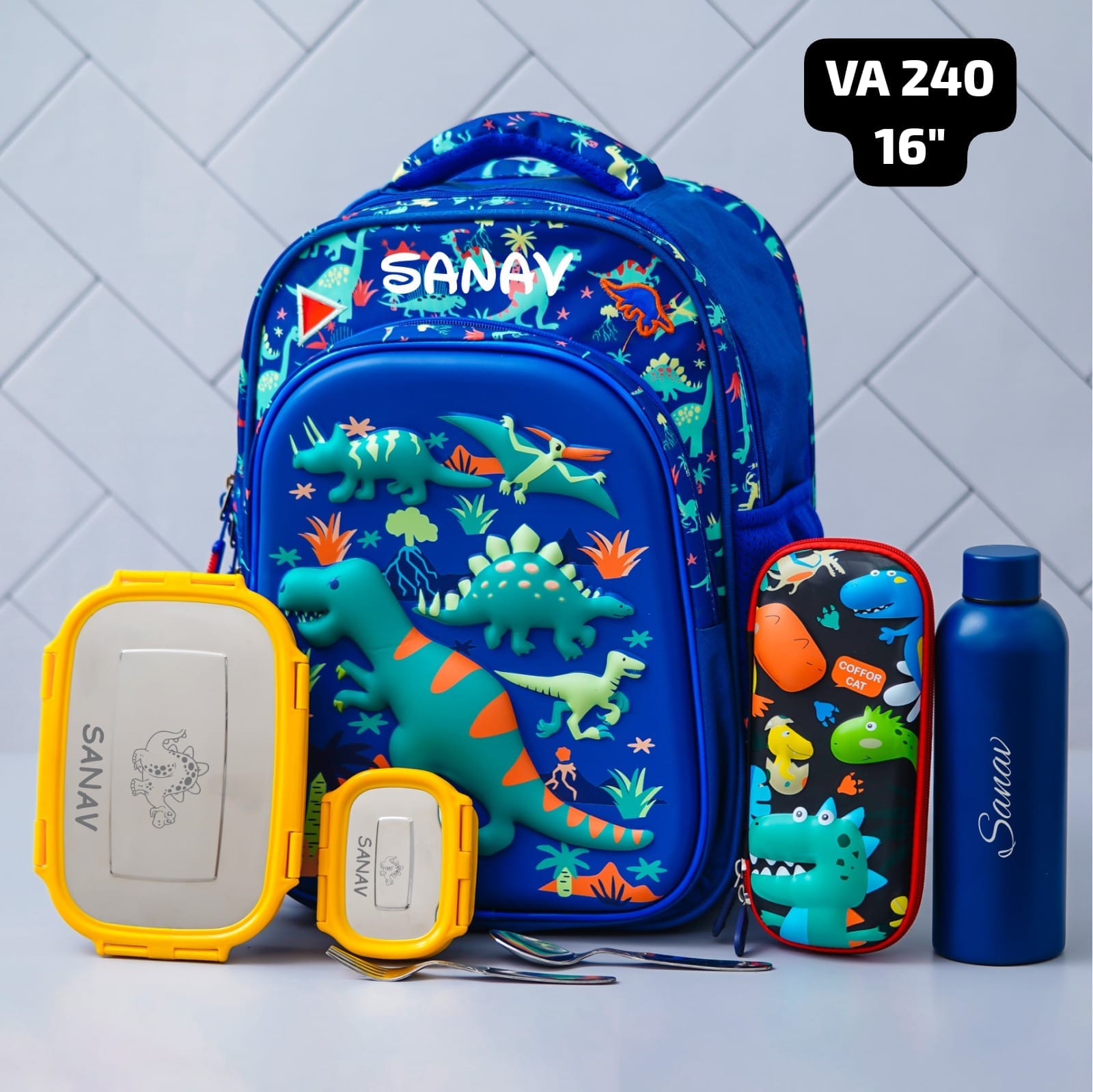 Personalised Kids Dinosaur Theme Premium School Bag Hamper (VA239 - VA241) - The Gifting Era