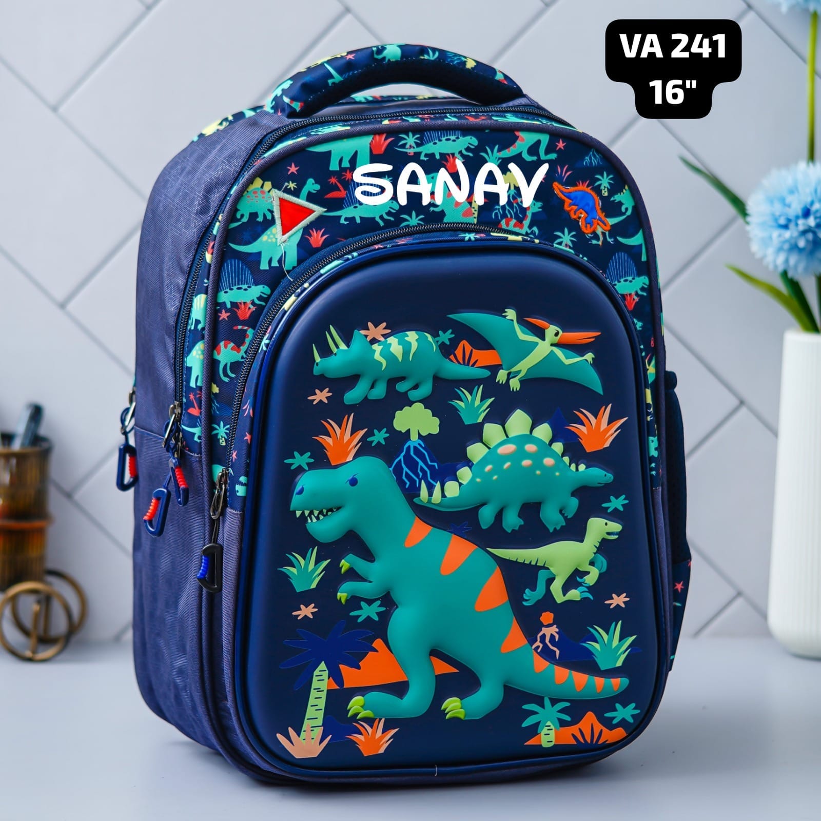 Personalised Kids Dinosaur Theme Premium School Bag Hamper (VA239 - VA241) - The Gifting Era