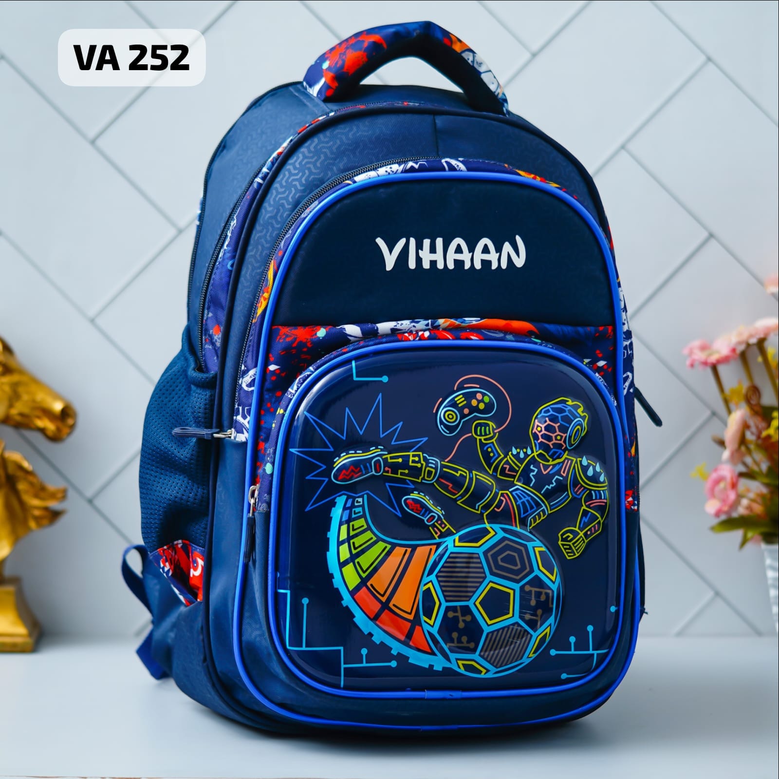 Personalised Kids Football Theme Premium School Bag Hamper (VA252) - The Gifting Era