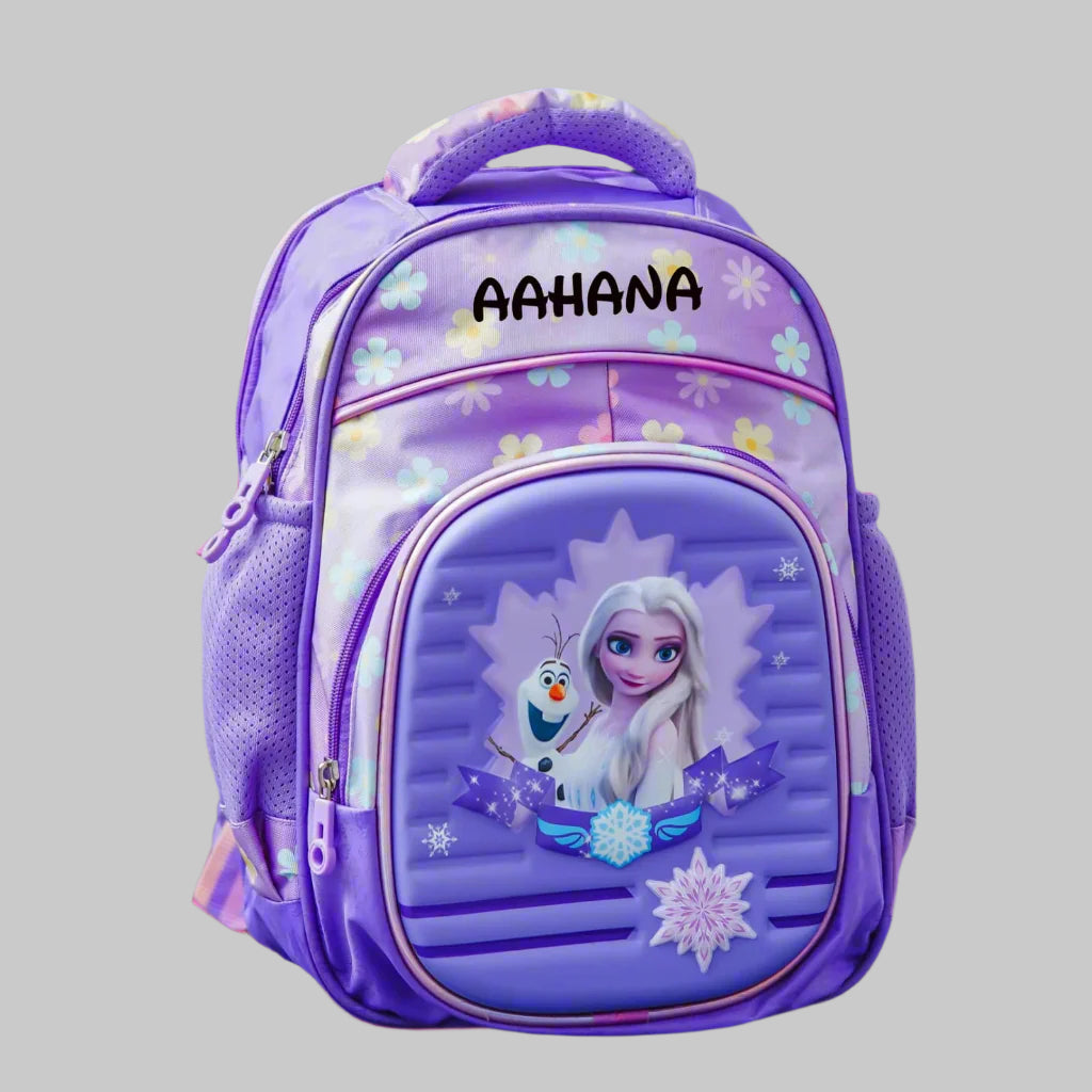 Personalised Kids Frozen Theme Premium School Bag Hamper (VA247) - The Gifting Era