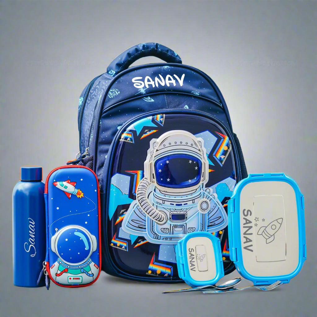 Personalised Kids Space Theme Premium School Bag Hamper (VA233) - The Gifting Era 