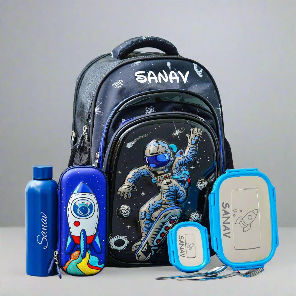Personalised Kids Space Theme Premium School Bag Hamper (VA235) - The Gifting Era