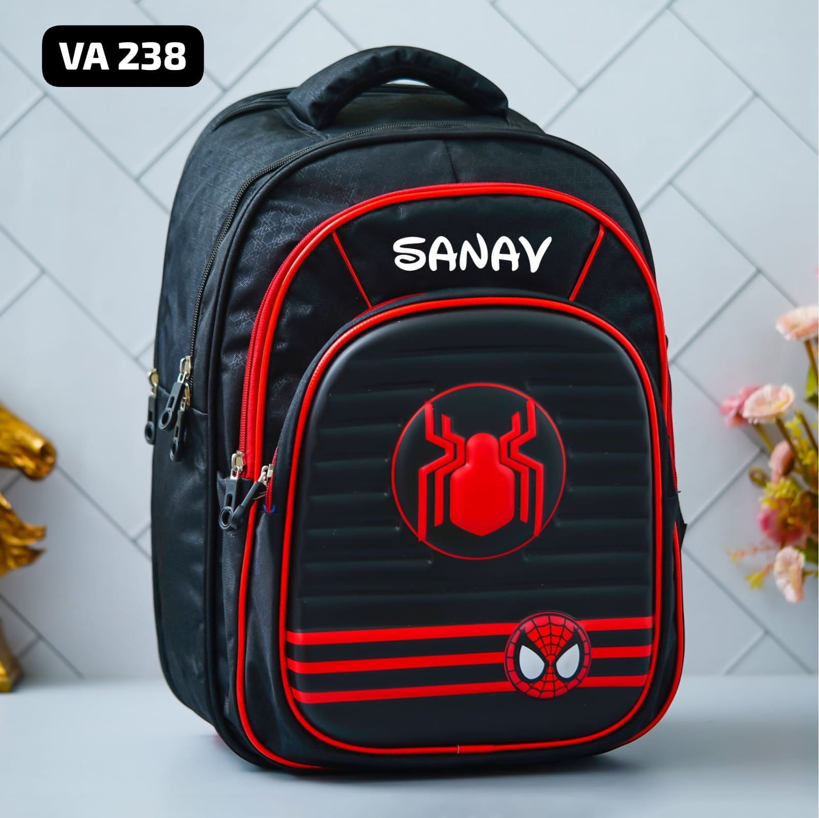 Personalised Kids Spider-Man Theme Premium School Bag Hamper (VA238) - The Gifting Era