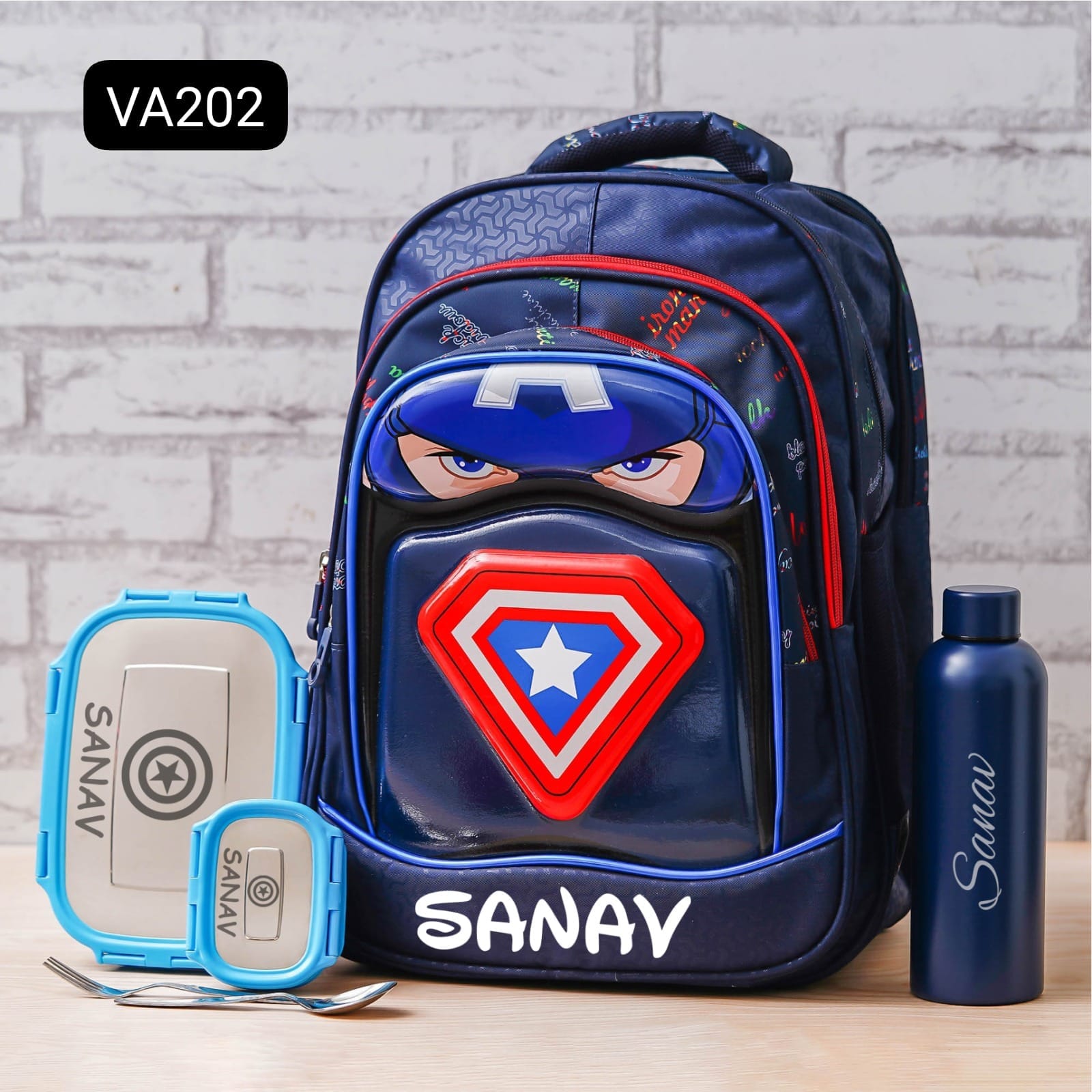 Personalised Kids Theme Premium School Bag Hamper (VA202 - VA204) - Avengers - The Gifting Era