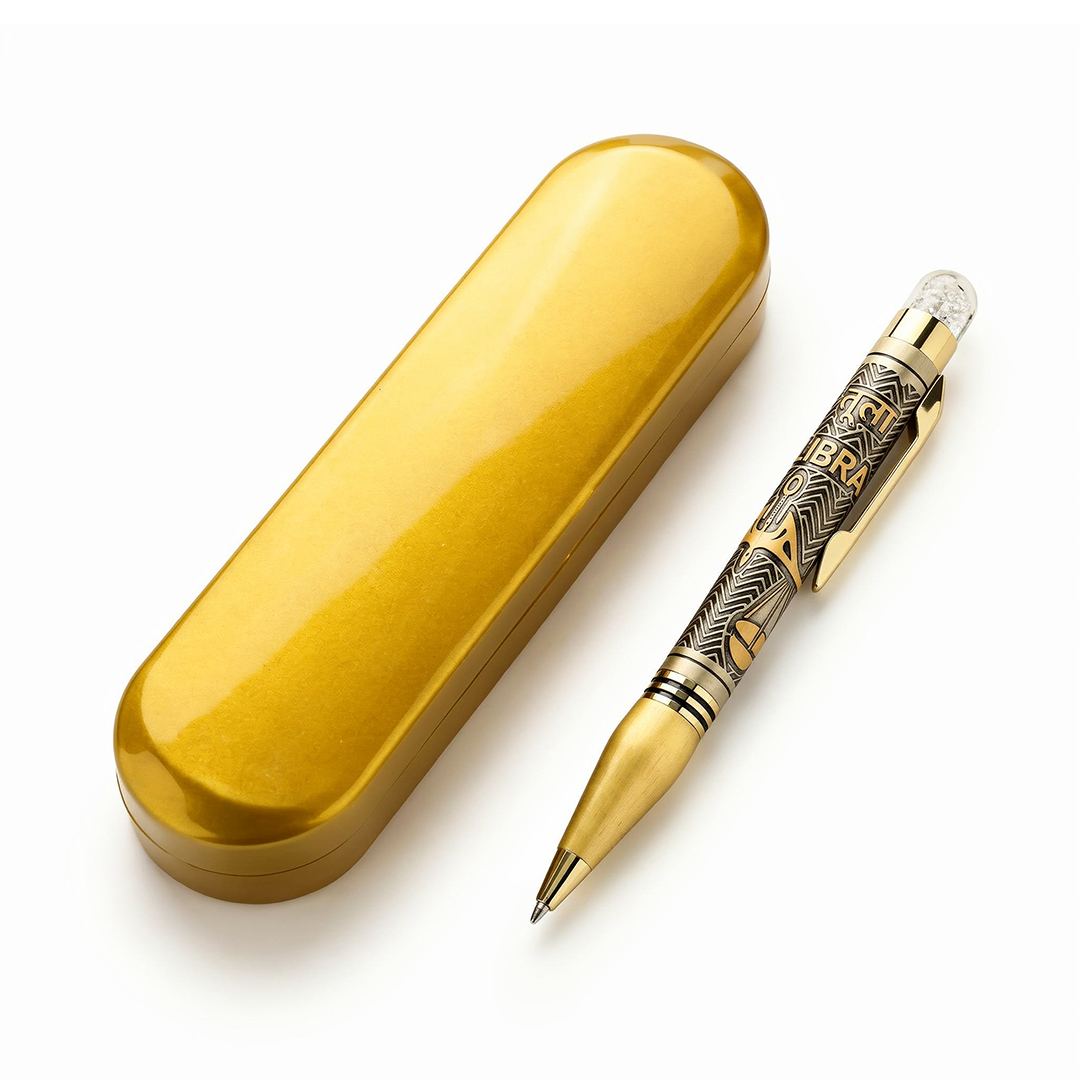 Personalised LIbra Zodiac Engraved Premium Metal Twist Ball Pen with Crystal Top