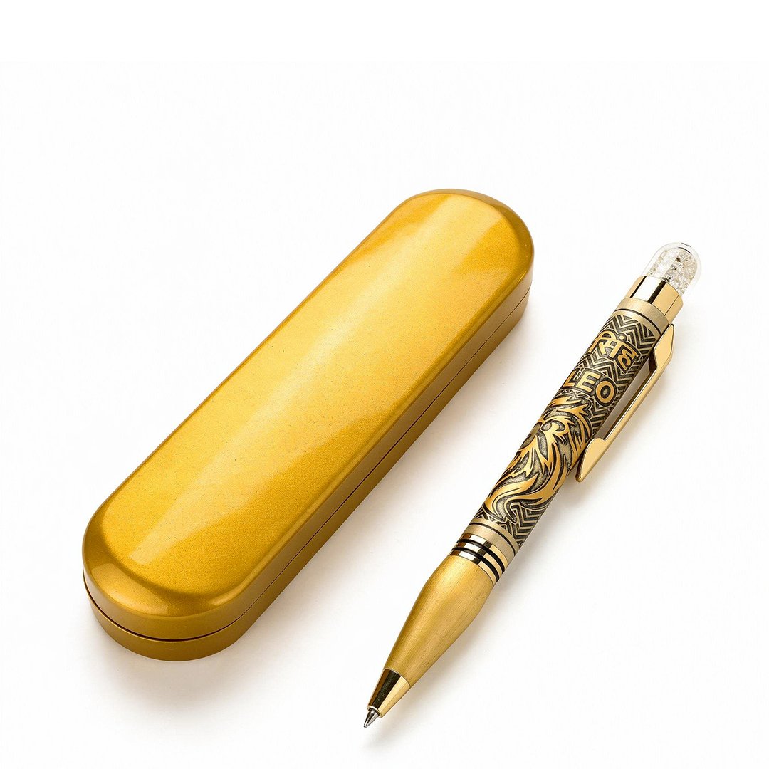 Personalised Leo Zodiac Engraved Premium Metal Twist Ball Pen with Crystal Top 