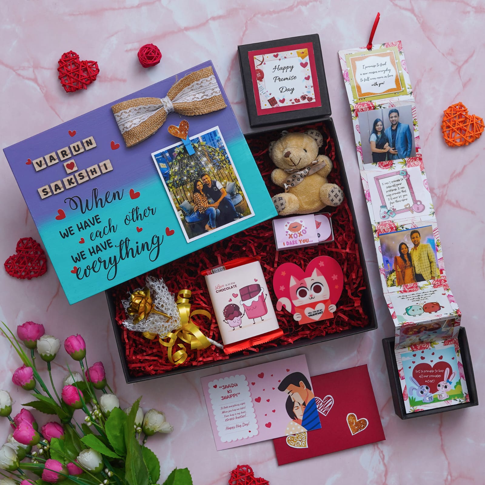 Personalised Love Journey Valentines Gift Hamper - Best Gift for Valentines - The Gifting Era 