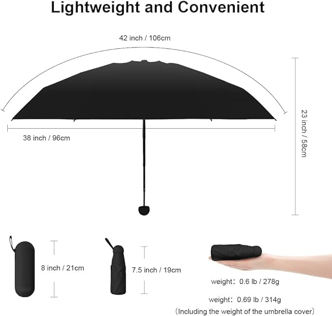 Personalised Mini Travel Folding Umbrella - UPF 50+ Sun & Rain Protection - The Gifting Era